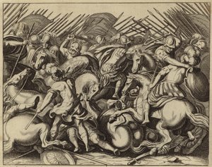 Judas Makkabäus besiegt die Seleukiden (Gravur) von European School