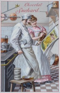 Küchenszene, Werbung für Suchard-Kakao von European School