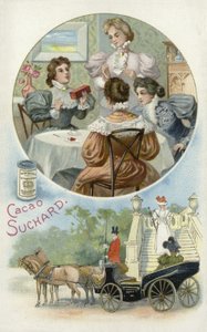 Damen genießen Suchard-Kakao von European School