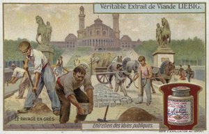 Verlegen von Sandsteinpflaster von European School