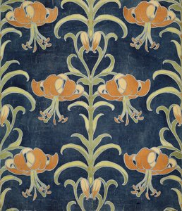 Lilien-Design für Tapeten oder Textilien, 1896 von European School