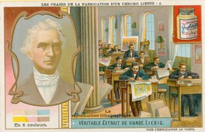 Herstellung einer Liebig-Chromolithographie von European School
