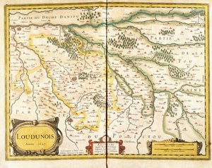 Karte von Loudunois im Jahr 1627, 1631 von European School