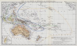 Karte der Rassen von Ozeanien und Australasien von European School