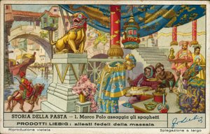 Marco Polo probiert Spaghetti in China
