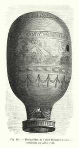 Montgolfière von Abbé Miollan und Janinet, gebaut im Juli 1785 (Stich) von European School