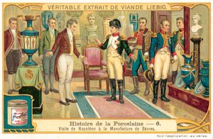 Napoleon I. besucht die Porzellanfabrik in Sèvres, Frankreich von European School