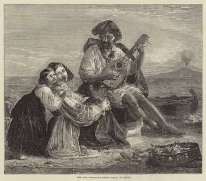 Neapolitanische Fischerfamilie (Gravur) von European School