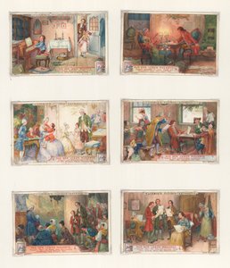 Originalkunstwerk für ein Set von Liebig-Karten: Das Leben von Mozart von European School