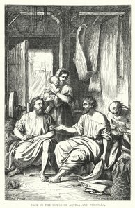 Paulus im Haus von Aquila und Priscilla (Gravur) von European School