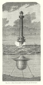Schwimmender Leuchtturm am Eingang des Hafens von Liverpool von European School