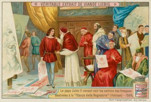 Papst Julius II. betrachtet Skizzen für den Vatikan von European School