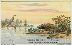 Prähistorische Welt, Liebig-Karte, frühes 20. Jahrhundert
