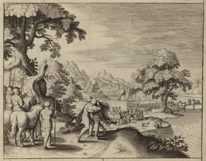 Versöhnung von Jakob und Esau (Gravur)
