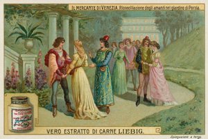 Wiedersehen der Liebenden in Portias Gärten von European School