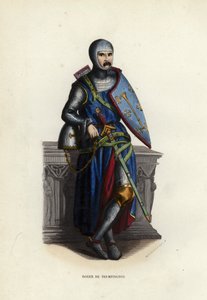 Roger de Trumpington (farbige Gravur) von European School