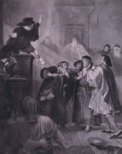 Szene aus Shakespeares Der Kaufmann von Venedig (Akt IV, Szene 1) von European School