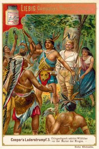 Szene aus Der Wildtöter von James Fenimore Cooper von European School