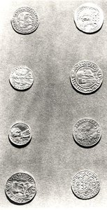 Auswahl von 8 Münzen (Metall) von European School