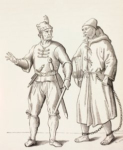 Sechzehnter Jahrhundert Galeerensoldat mit einem Galeerensklaven, ca. 1880 von European School