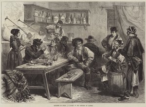 Skizzen in Spanien, eine Taverne in den Vororten von Madrid (Stich) von European School