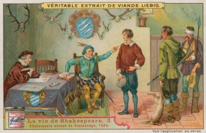 Der junge Shakespeare des Wilddiebstahls beschuldigt, 1584 von European School