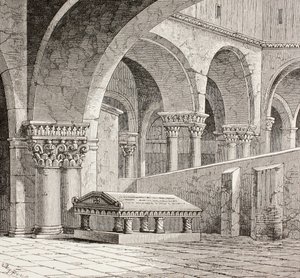 Grab von Gottfried von Bouillon in der Kirche des Heiligen Grabes, Jerusalem, ca. 1880