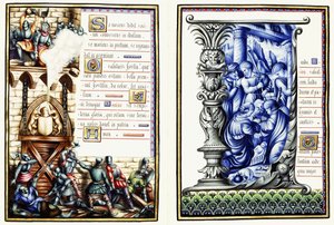 Zwei Blätter aus einem Hymnar in Latein, um 1890 von European School