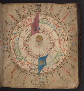 Volvelle aus einem astronomischen Kalender mit Mond- und anderen Tabellen, Egerton MS 848