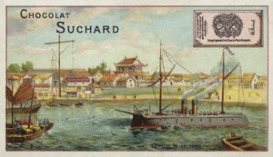 Kriegsschiff in Taku, China, Boxeraufstand, 1900 von European School