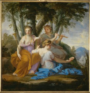 Die Musen Clio, Euterpe und Thalia