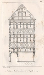 Holzhaus aus dem 15. Jahrhundert, Rue Malpalu Nr. 90-92 von Eustache Hyacinthe Langlois