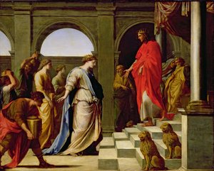 Salomo und die Königin von Saba, 1650 von Eustache Le Sueur