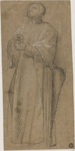 Studie für Priester mit Krummstab von Eustache Le Sueur