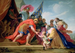 Volumnie und Véturie vor Coriolan, um 1638-1639 von Eustache Le Sueur