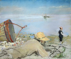 Henri Guerard entspannt am Strand von Eva Gonzalès