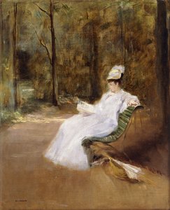 Auf einer Bank sitzen, ca. 1848 von Eva Gonzalès