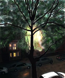 Nach dem Regen, erstes Licht, Brooklyn von Evan Sklar