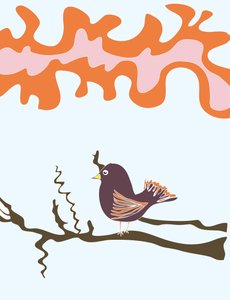 Vogel auf Ast, 2015 von Evan Sklar