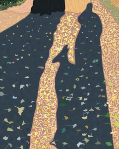 Ginkoblätter und Schatten, Brooklyn von Evan Sklar