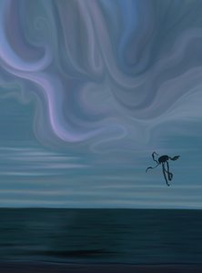 Ozean und Wolke mit Oktopus-Drachen von Evan Sklar