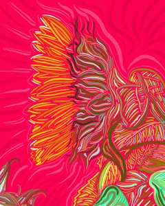 Einzelne Sonnenblume, ca. 2020-24 von Evan Sklar