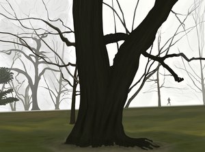 Baum und Jogger. Früher Morgen. Prospect Park von Evan Sklar
