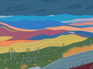 Blick auf die Catskill Mountains im Herbst von Evan Sklar