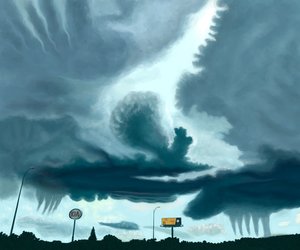 Wolken auf der Autobahn