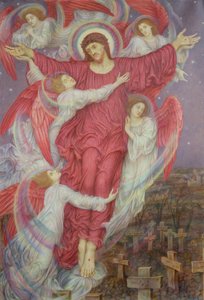 Das Rote Kreuz (Allegorie der flämischen Kriegsgräber), ca. 1916 von Evelyn De Morgan