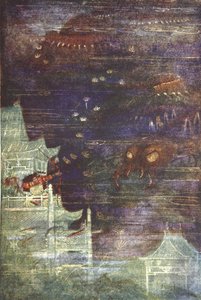 Hidesato und der Tausendfüßler, Illustration aus 