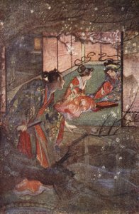 Kato Sayemon im Palast des Shogun Ashikaga, Illustration aus 