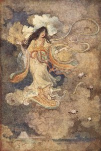 Sengen, die Göttin des Berges Fuji, Illustration aus 