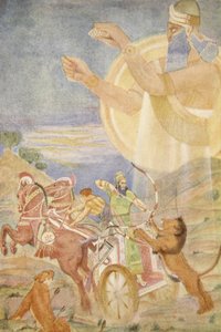 Tiglath-Pileser I. unter der Leitung von Ninib, Illustration aus 